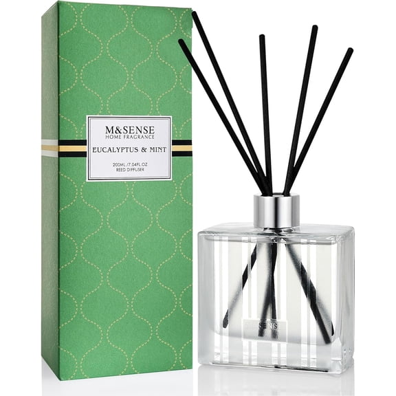 Eucalyptus & Spearmint Reed Diffuser Set - 7.04 fl oz with Sticks, Rich Fragrance & Refreshing Non-Toxic Scent for Home Bathroom Office Study Other Workspaces Needing Focus, Gifts for Women