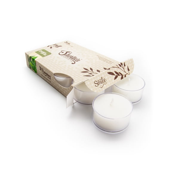 Eucalyptus Spearmint Tealight Candles - Highly Scented with Essential & Natural Oils - 6 White Premium Scented Tea Lights - Essential & Natural Oils - Shortie's Candle Company