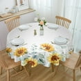 Eucalyptus Sunflower Butterfly Round Tablecloth Waterproof Wedding ...