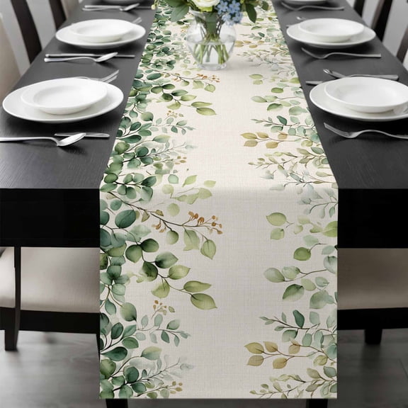 Eucalyptus Table Runner 36 Inches Long, Rustic Chic Greenery Plant Round Weeping Leaf Kitchen Coffee Dining Table Decoration for Home Party Birthday Wedding Home Decor 13x36 Inches