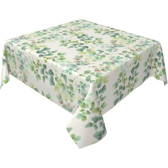 Eucalyptus Tablecloth 60"x60" Inch Square, Durable Table Cover for Kitchen Dining Room, Holiday Tablecloth for Party Dinner