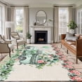 thumbnail image 1 of Eucalyptus Trucks Area Rugs 5'x7', Washable Small Throw Rugs for Laundry Room Playroom, Spring Rustic Floral Wooden Burlap Indoor Outdoor Rug Non-Slip Low Pile Carpet Runner Reversible Floor Mats, 1 of 8