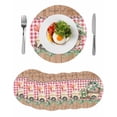 thumbnail image 1 of Eucalyptus Trucks Round 13 Inch Placemats Set of 6, Spring Rustic Floral Wooden Red Plaid HeatResistant Non Slip Place Mats for Dining Table, Wipeable Braided Kitchen Table Mats for Housewarming, 1 of 9