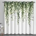 thumbnail image 1 of Eucalyptus Vine Blackout Curtains, Olive Green Leaf Curtains For Bedroom, Tropical Plants Curtain, Thermal Insulated Grommet Drapes For Living Room Home Decor 26"W x 63"L (Pack of 2), 1 of 6