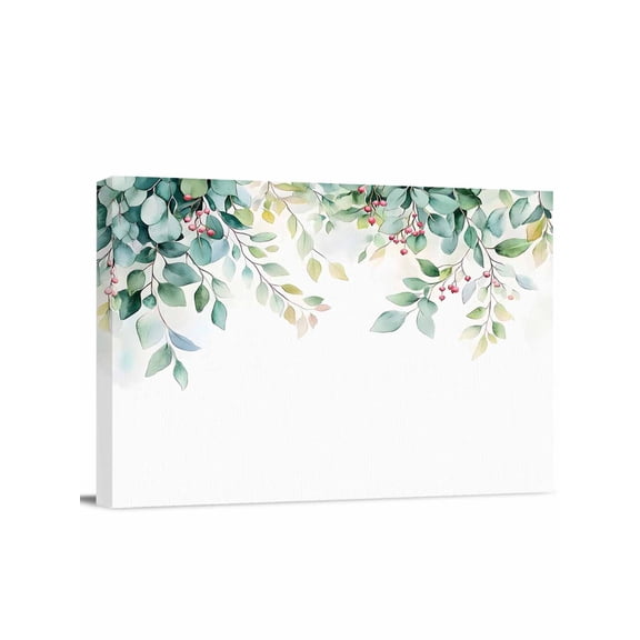 Eucalyptus Wall Art for Living Room,Canvas Picture Wall Decor for Bathroom Bedroom,Leaf Branch Nature Fruit Spring Summer Painting Artwork for Office Kitchen Hallway Dining Room Home Decor 12"x16"