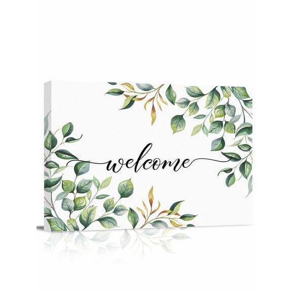 Eucalyptus Wall Art for Living Room,Canvas Picture Wall Decor for Bathroom Bedroom,Sage Green Vines Branch Watercolor Plant Painting Artwork for Office Kitchen Hallway Dining Room Home Decor 12"x16"