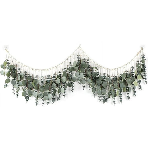 Eucalyptus Wall Decor,Happon Artificial Greenery Hanging Plants for Room Bedroom Farmhouse,Artificial Eucalyptus Natural Greenery Bedroom Decoration for Bedroom Kitchen Home Decorations