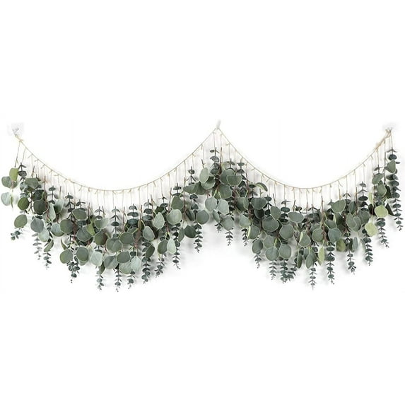 Eucalyptus Wall Decor,Happon Artificial Greenery Hanging Plants for Room Bedroom Farmhouse,Artificial Eucalyptus Natural Greenery Bedroom Decoration for Bedroom Kitchen Home Decorations