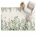 Eucalyptus Washable Area Rugs 4'x6', Rutsic Country Green Leaves Vines ...