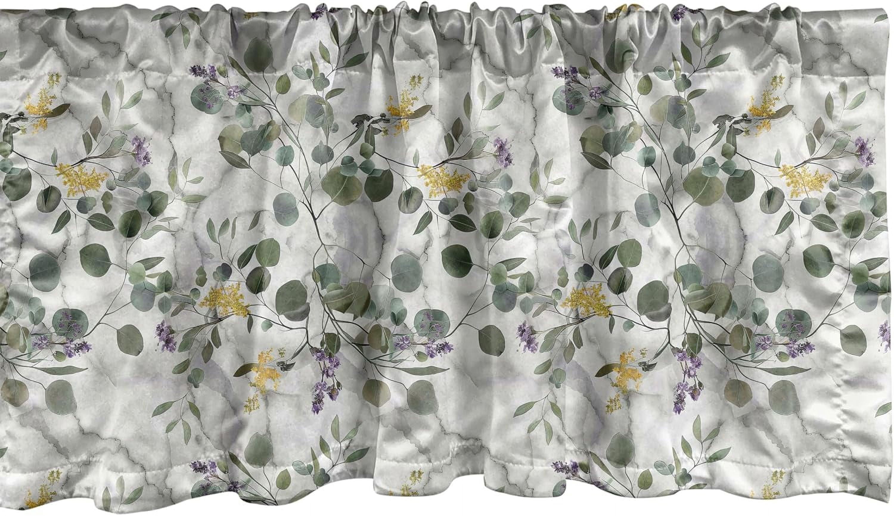 Eucalyptus Window Valance, Classic Marble Print Backdrop with Fantasy ...