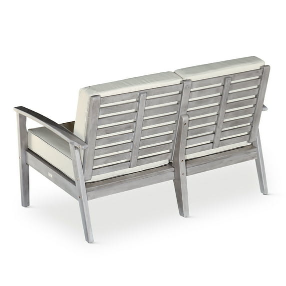 Eucalyptus With A Transparent Oil Finish, Silver Gray, Burgundy Cushions For Natural Beauty Rot Proof Back Frame, Outdoor Stability
