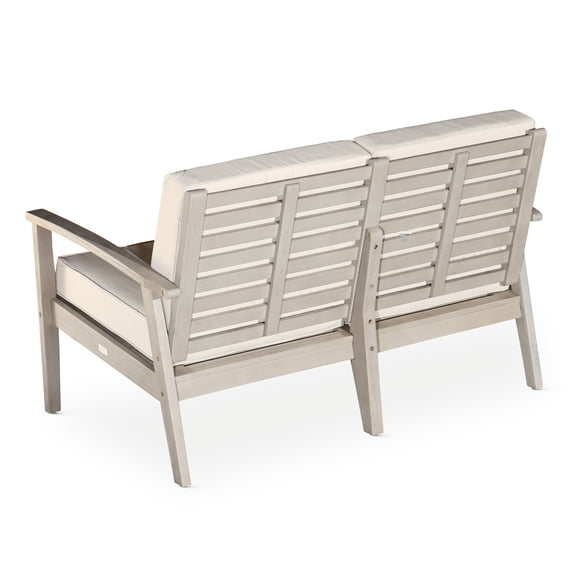 Eucalyptus With Stylish Seat , Burgundy, Driftwood Gray Finish Outdoor Elegant Design, Burgundy Cushions,