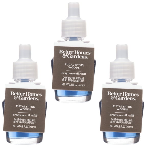 Eucalyptus Woods Fragrance Oil Refill, Better Homes & Gardens, 24 ml (3-Pack)