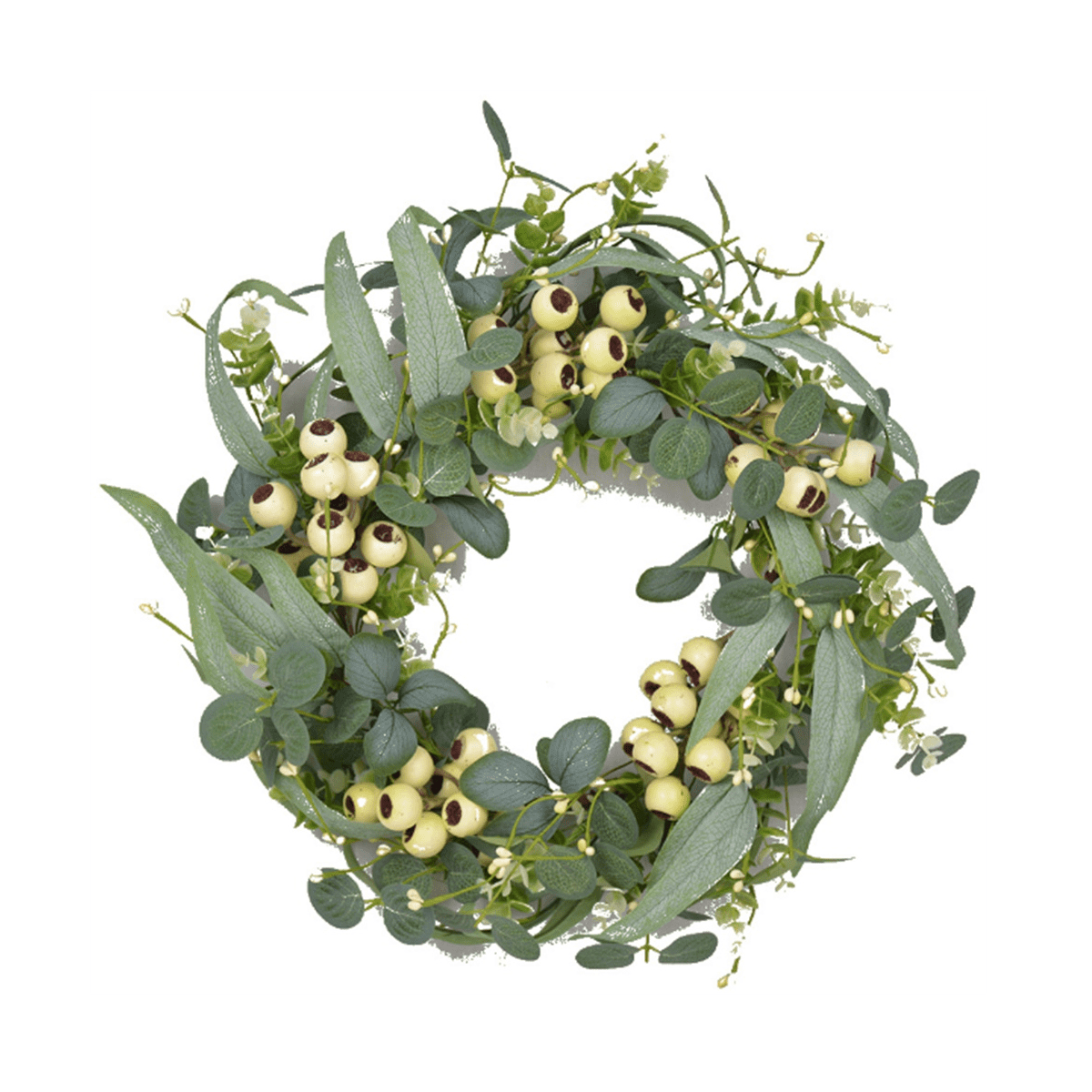 Eucalyptus Wreath, Artificial Eucalyptus Leaves Wreath with Big Berries