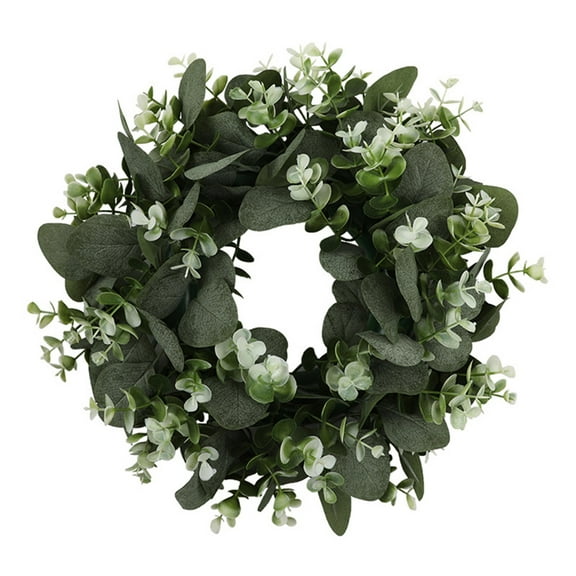 Eucalyptus Wreath Spring Wreaths for Front Door, 14 Inch Artificial Summer Green Door Wreaths for Home Porch Window Wall Farmhouse Indoor Outdoor Fall All Season Decor