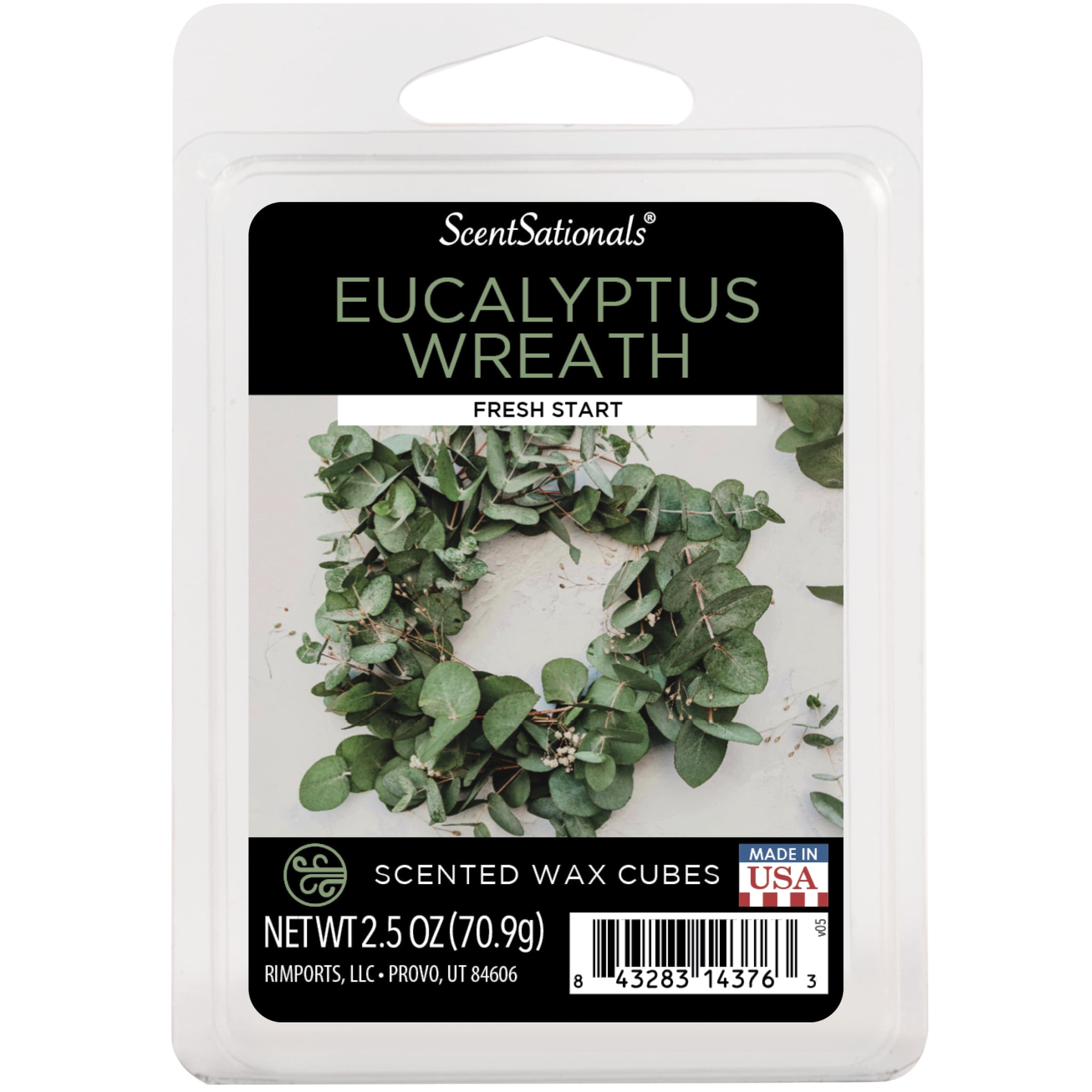 D&D, Crushed Eucalyptus Scented Wax Melts, 6 Cubes, 2 1/2 Ounces