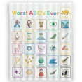 thumbnail image 1 of Eucatus 60" x 72" Funny, Bad ABC's Plastic Shower Curtain Set Includes Hardware, 1 of 8