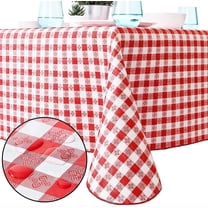 Eucatus Best Products & Gifts 52x70" Red and White Heavy Duty Waterproof Vinyl Tablecloth, 1 Pack