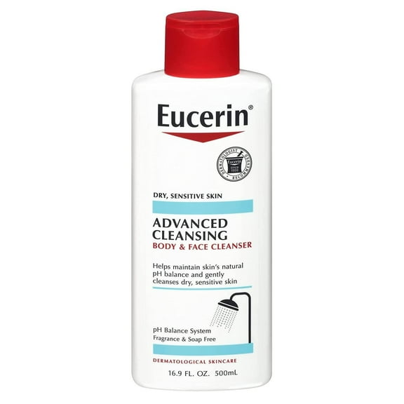 Eucerin Advanced Cleansing Body & Face Cleanser 16.9oz (Pack of 3)