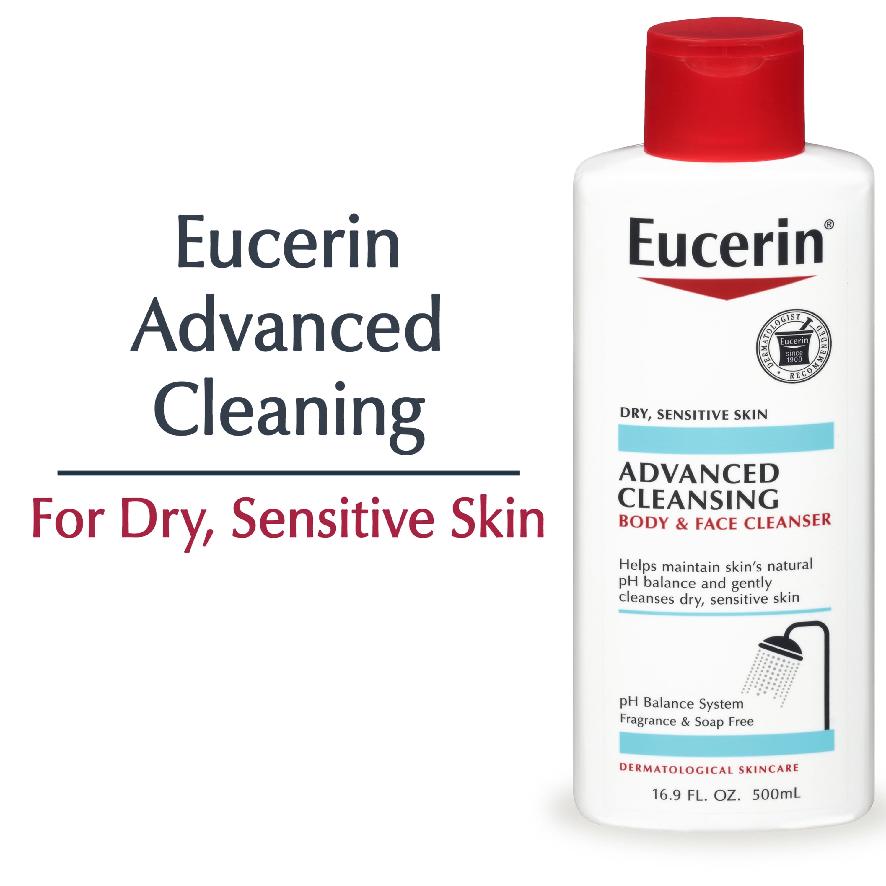 Eucerin Advanced Cleansing Body and Face Cleanser, 16.9 Fl Oz - Walmart.com