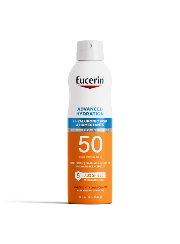 Eucerin Advanced Hydration Sunscreen Spray, SPF 50, 6 fl oz Bottle
