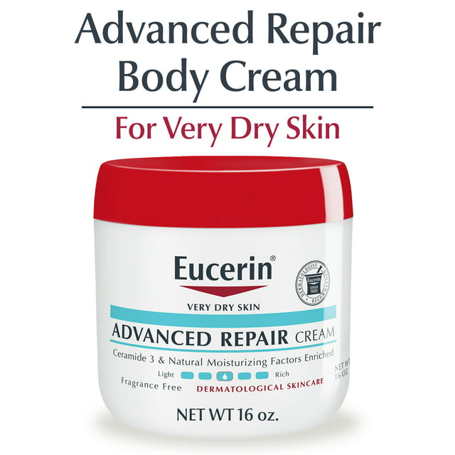 Eucerin Advanced Repair Body Cream, Fragrance Free, 16 oz Jar