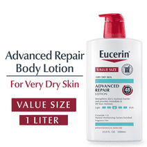 Eucerin Advanced Repair Body Lotion, Value Size Unscented Body Lotion for Dry Skin, Body Moisturizer, 33.8 Fl Oz Pump Bottle