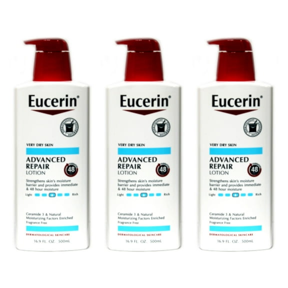 Eucerin Advanced Repair Body Lotion 16.9 fl oz Pack of 3