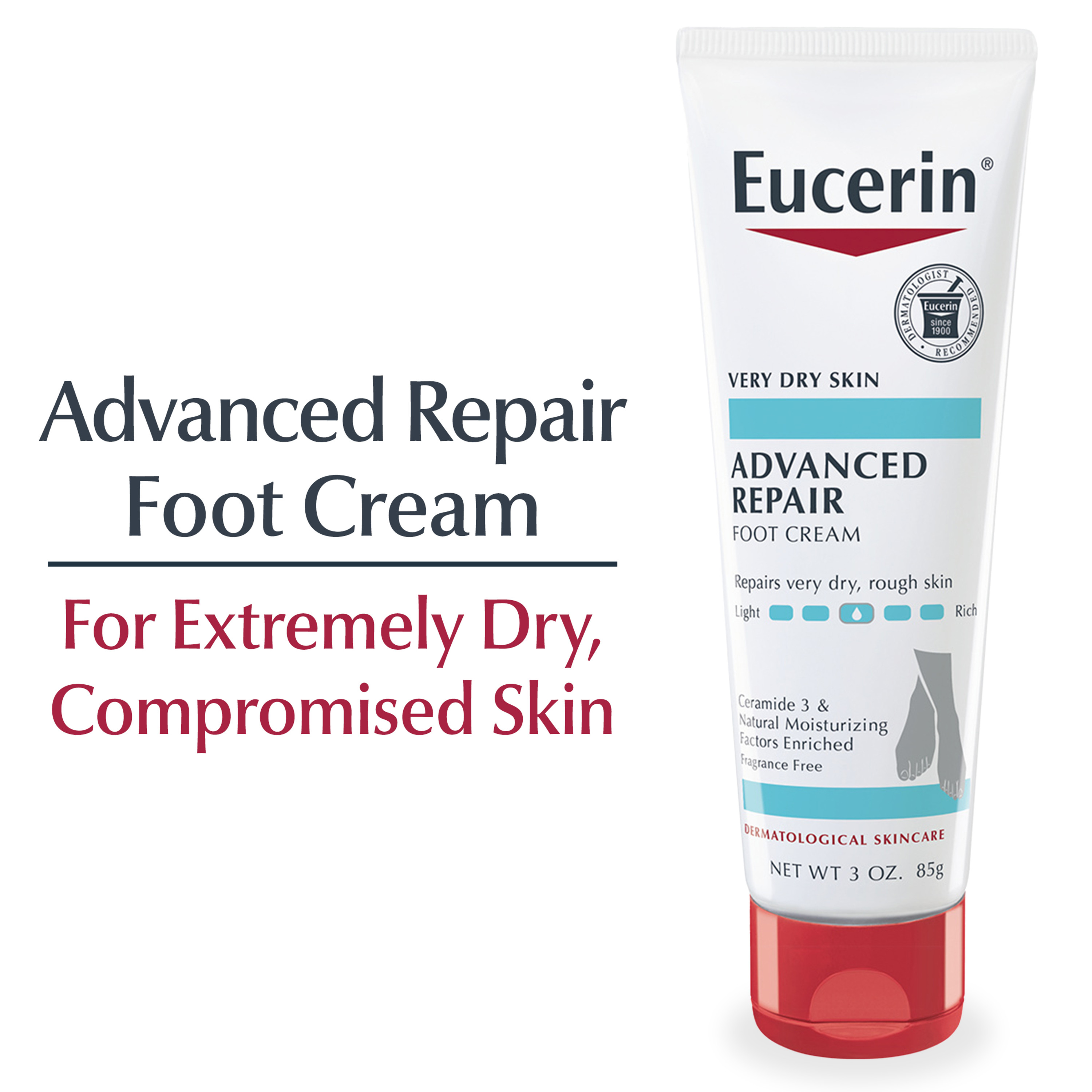Eucerin Advanced Repair Foot Cream for Dry Feet, 3 Oz Tube - image 1 of 15