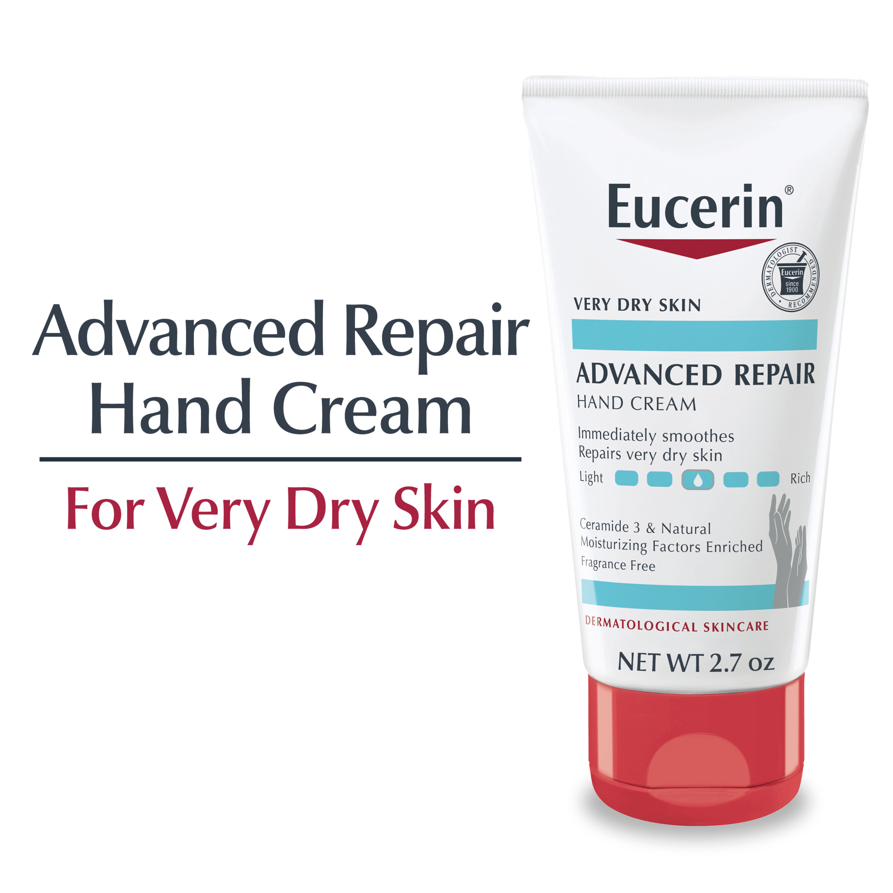 Eucerin Advanced Repair Hand Cream, Fragrance Free, 2.7 oz Tube - image 1 of 14