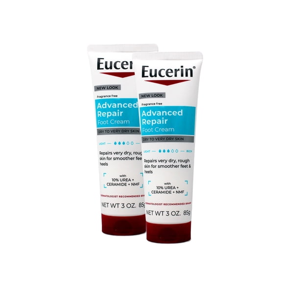 Eucerin Advanced Repair Light Feel Foot Creme, 3 Oz, 2 Pack