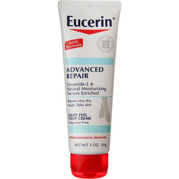 Eucerin Advanced Repair Light Feel Foot Creme, 3 Oz, 3 Pack