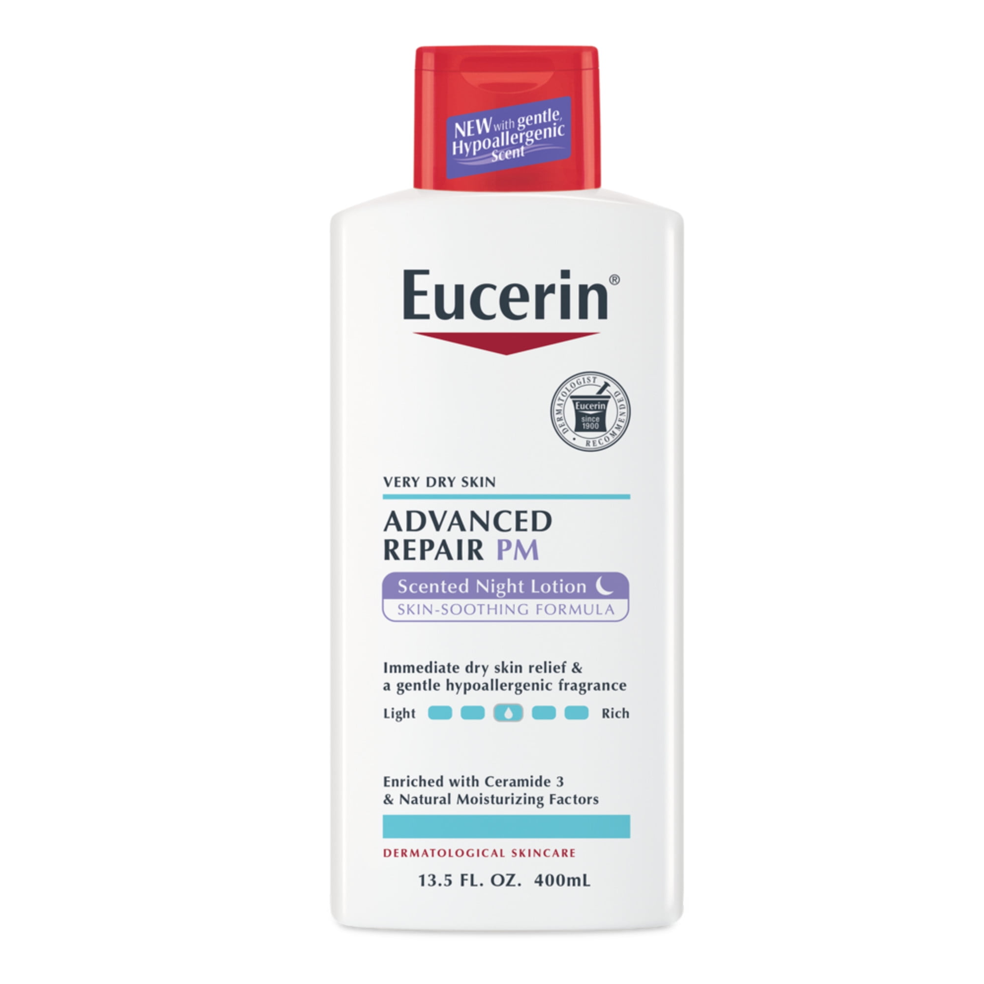 Eucerin Advanced Repair Scented Night Body Lotion, Very Dry Skin, Hypoallergenic Scent, 13.5 fl oz