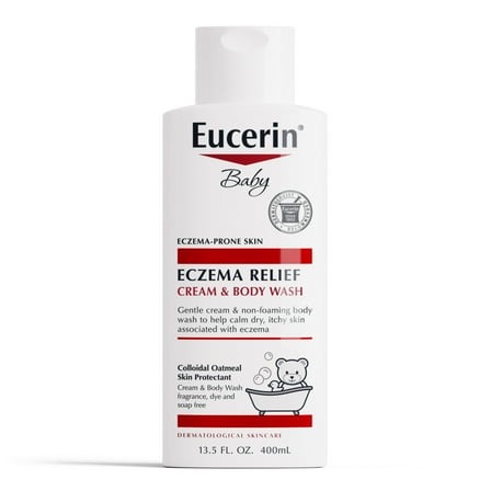 Eucerin Baby Eczema Relief, Fragrance Free, Cream Body Wash, 13.5 fl oz Bottle