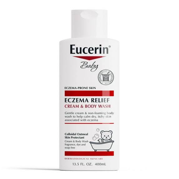 Eucerin Baby Eczema Relief, Fragrance Free, Cream Body Wash, 13.5 fl oz Bottle