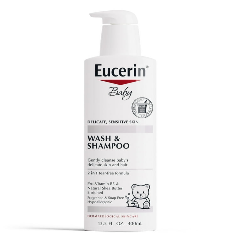 Eucerin Unscented Baby Shampoo and Body Wash, Tear-Free, fl