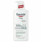 Eucerin Baby Wash & Shampoo Sensitive Skin, Fragrance Free, 13.5oz, 6-Pack