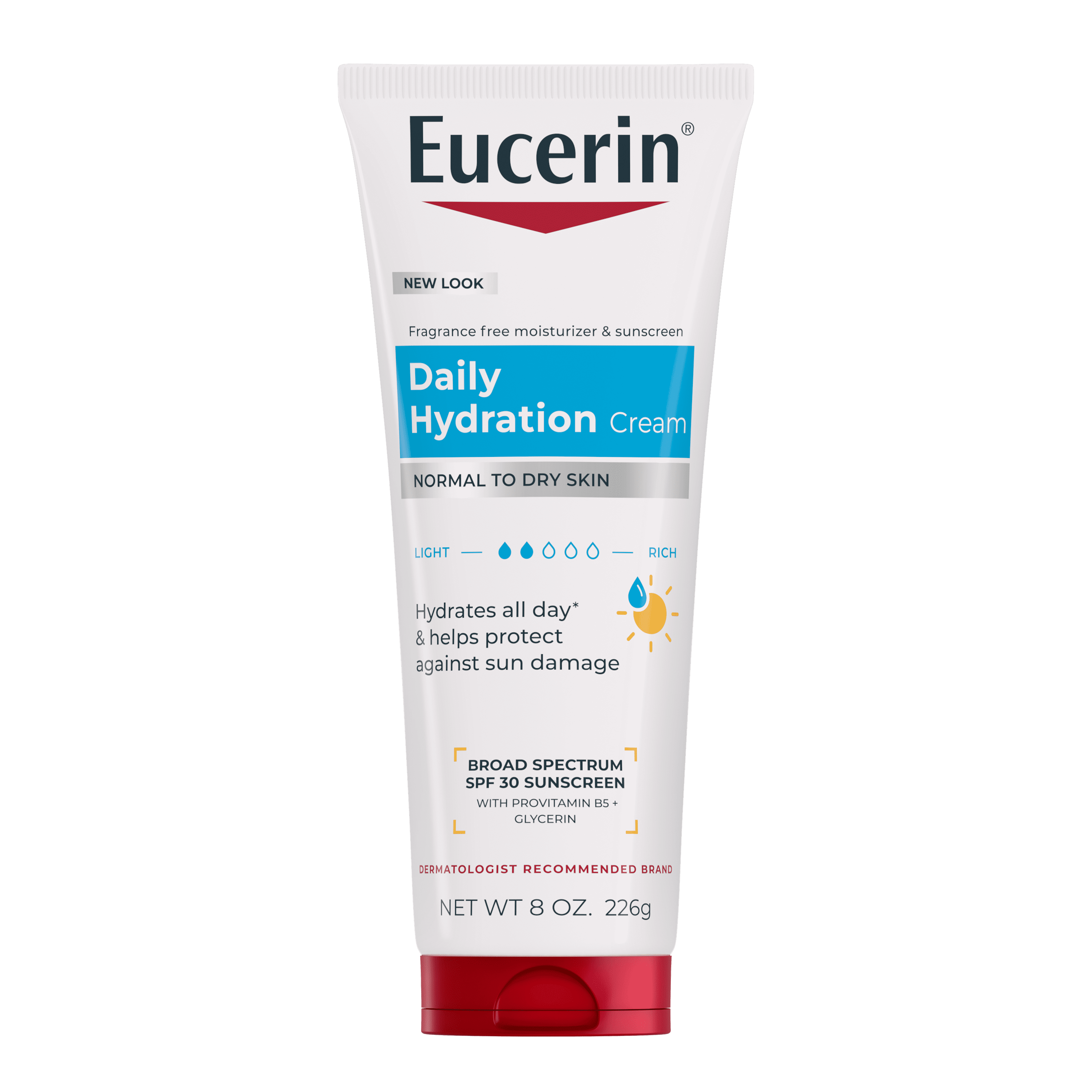 Eucerin Daily Hydration Body Cream for Dry Skin with SPF 30, 2-in