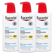 Eucerin Daily Hydration Lotion with SPF 15 - Broad Spectrum Body Lotion for Dry Skin - 16.9 fl. Oz. Pump Bottle Pack of 3