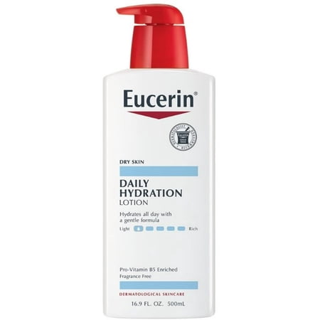 Eucerin Daily Hydration Moisturizing Lotion, Fragrance Free 16.9 oz (Pack of 2)
