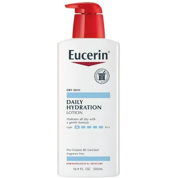 Eucerin Daily Hydration Moisturizing Lotion, Fragrance Free 16.9 oz (Pack of 3)