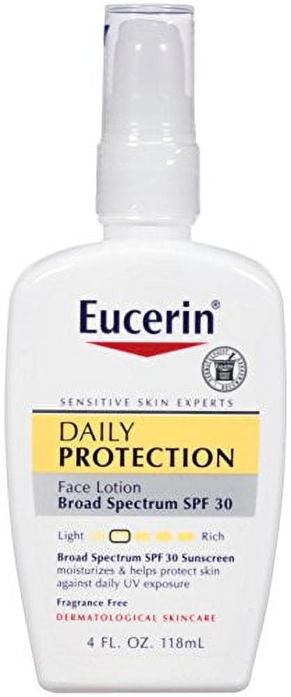 Eucerin Daily Protection Face Lotion, SPF 30, Unscented, 4 fl oz (1 Pack)