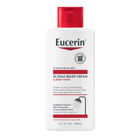 Eucerin Eczema Relief Cream Body Wash, Fragrance Free, 13.5 fl oz Bottle
