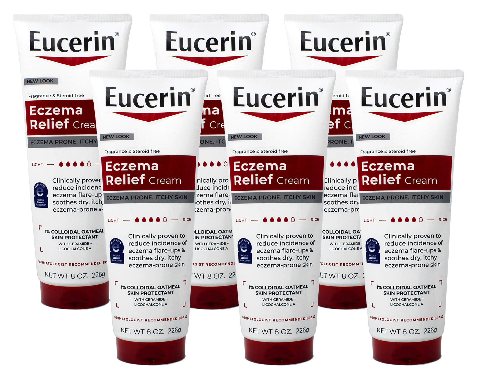 Eucerin Eczema Relief Cream, Full Body Lotion, Moisturizing Eczema Cream With Colloidal Oatmeal (Skin Protectant) And Ceramide 3, Multi-Pack, 8 Oz Tube, Pack Of 3 Packaging May Vary - Pack of 2