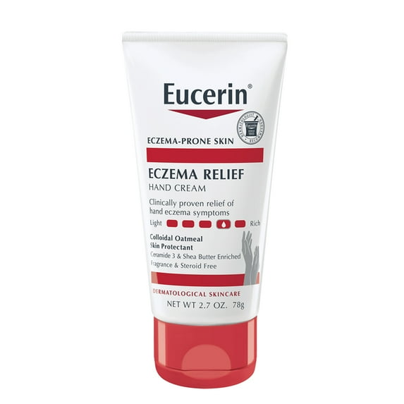 Eucerin Eczema Relief Hand Cream, Travel Size Hand Lotion, Use After Hand Washing, 2.7 Oz. Tube