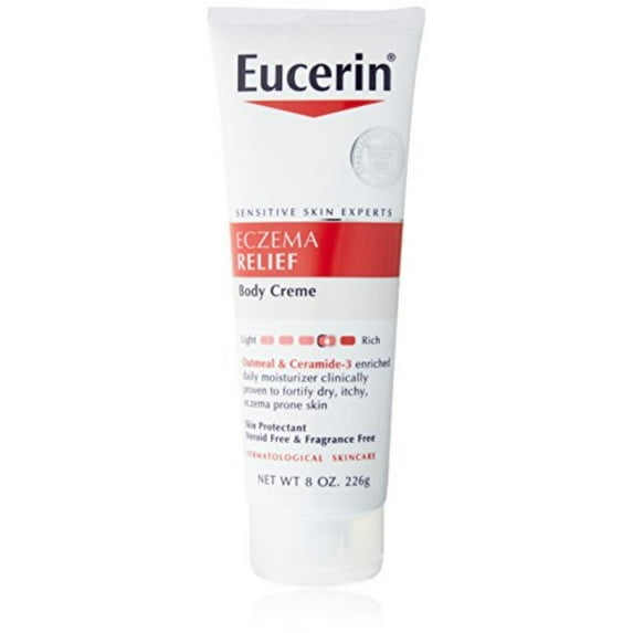 Eucerin Eczema Relief Skin & Body Creme, Oatmeal & Ceramide-3, 8 oz, 2-Pack