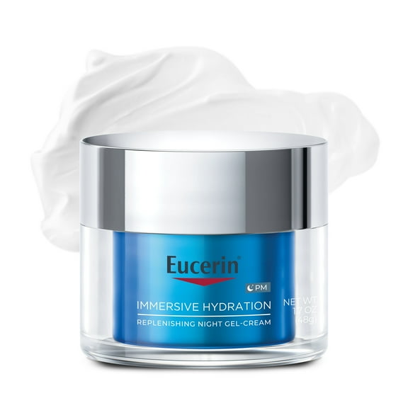 Eucerin Immersive Hydration Replenishing Night Gel Face Cream with Hyaluronic Acid, 1.7 oz