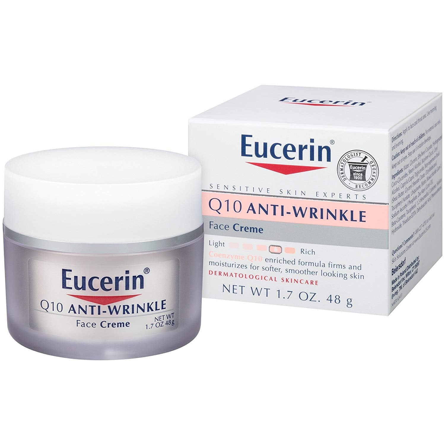【1個購入も可 !】ユーセリンQ10ANTI-WRINKLE 48g 2個セット Eucerin-Face-Cream-Anti-