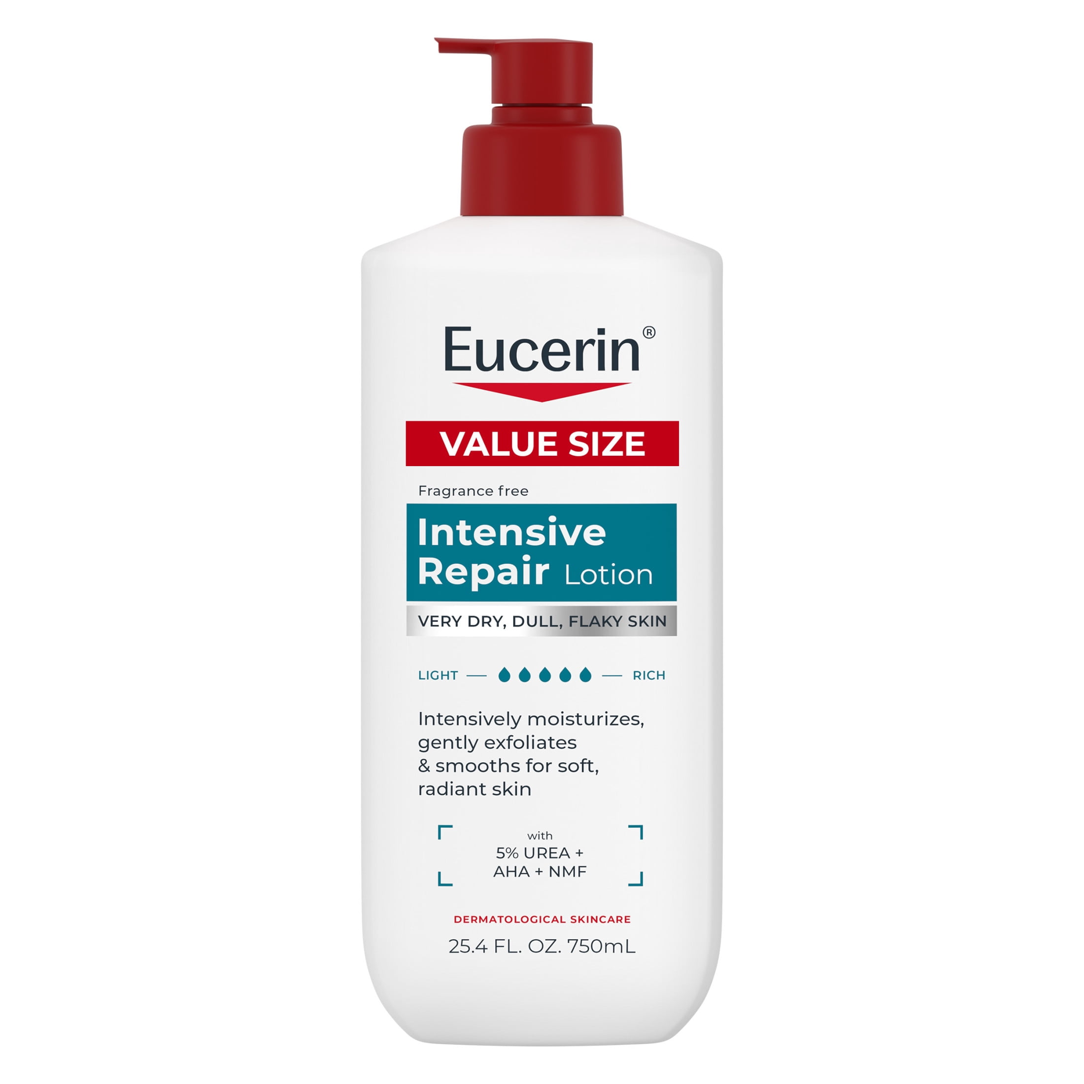 Eucerin Intensive Repair Body Lotion, Fragrance Free, 25.4 fl oz Bottle