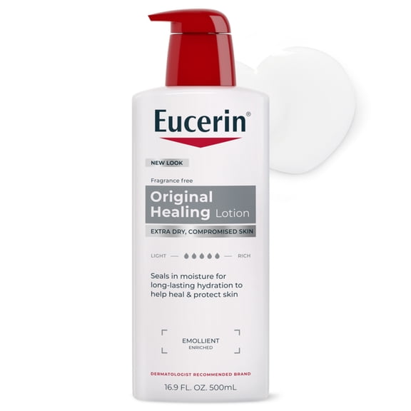 Eucerin Original Healing Body Lotion, for Sensitive Skin, Fragrance Free, 16.9 fl oz Bottle